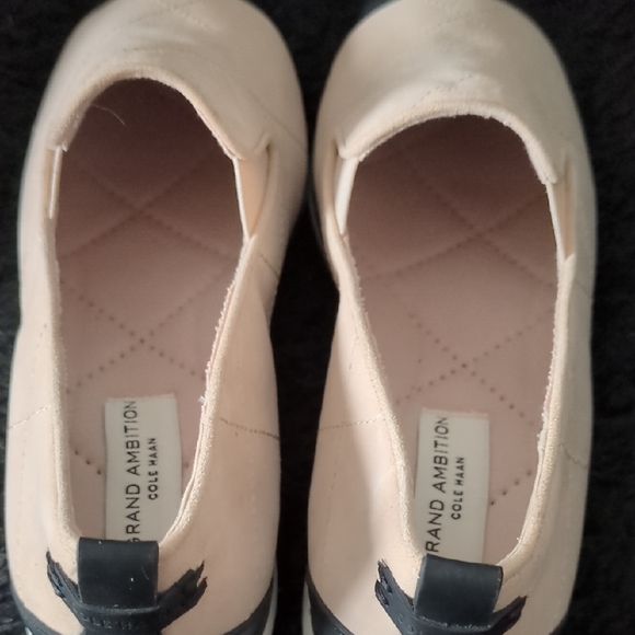 Cole Haan Beige and Black Quilted Loafers - Picture 7 of 8